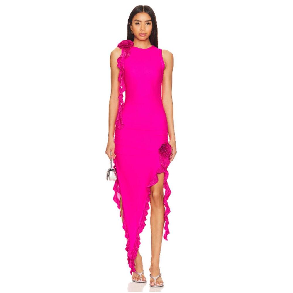 BEACH RIOT Sabine Dress in Fuchsia Peony